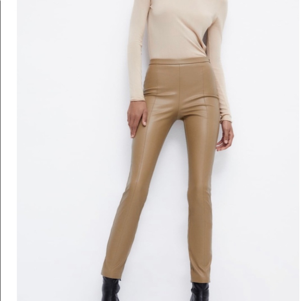 Zara Faux Leather High Waisted Leggings